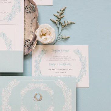 G Designers Sky Blue Pocket Fold Wedding Invitation 4