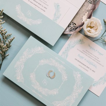 G Designers Sky Blue Pocket Fold Wedding Invitation 5
