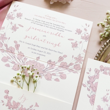 G Designers Dusty Rose Pocket Fold Sikh Wedding Invitation 6