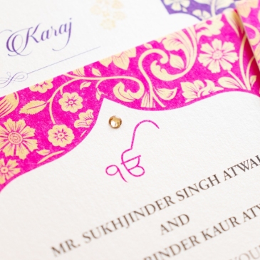 G Designers Bright Multicolor Sikh Wedding Invitation 5