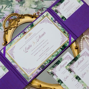 G Designers Purple Luxury Boxed Wedding Invitation 3