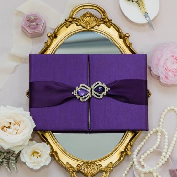 G Designers Purple Luxury Boxed Wedding Invitation 5