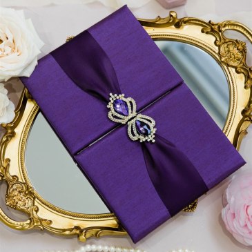 G Designers Purple Luxury Boxed Wedding Invitation 6
