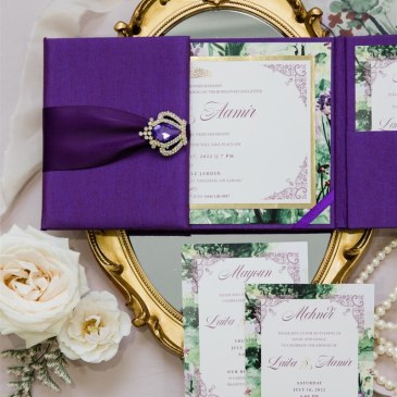 G Designers Purple Luxury Boxed Wedding Invitation 7