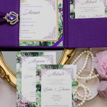 G Designers Purple Luxury Boxed Wedding Invitation 8