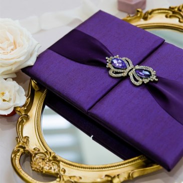 G Designers Purple Luxury Boxed Wedding Invitation 9