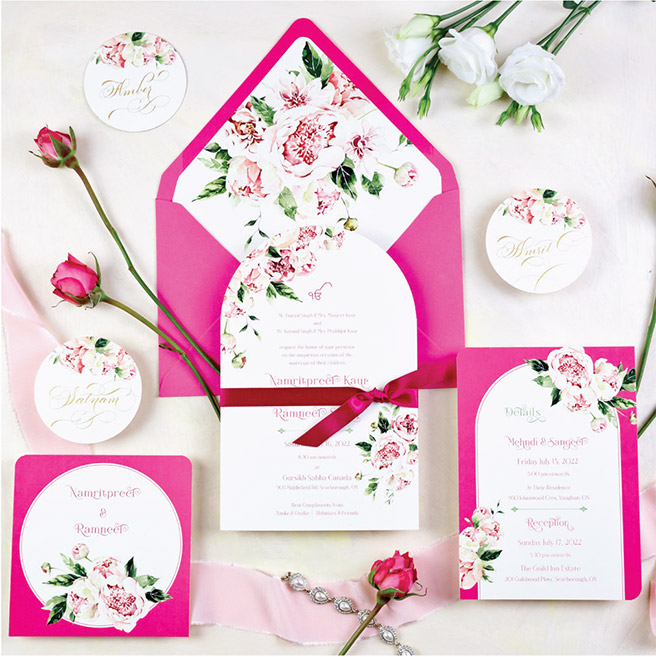 Wedding Card Invitation Pink