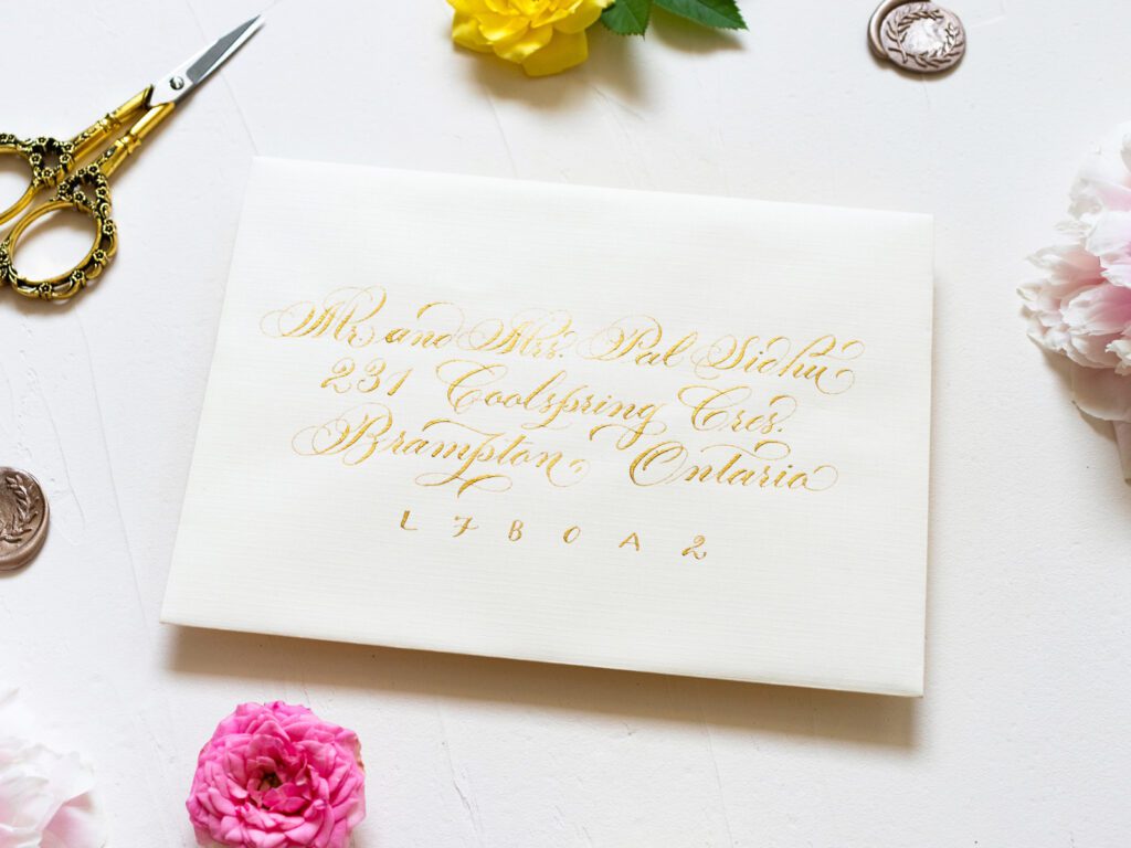 Ivory Envelope Calligraphy